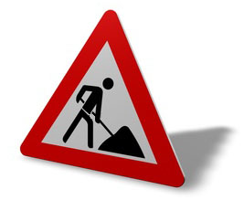 Baustellenschild